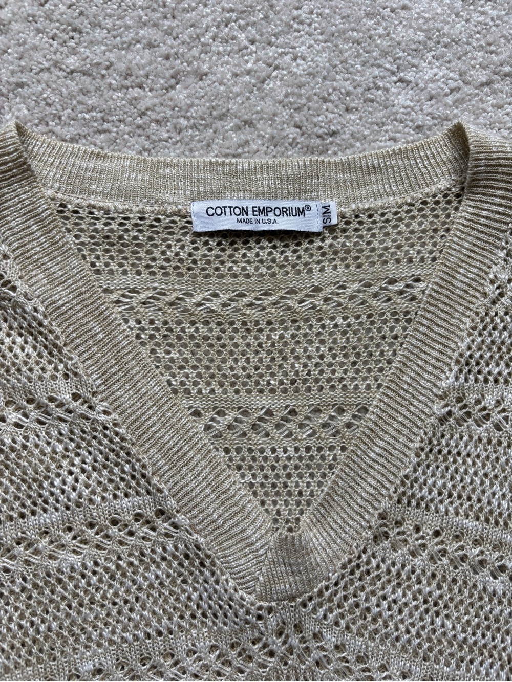 Cotton Emporium Beige V‑Neck Fringe Sweater Poncho - Picture 4 of 8